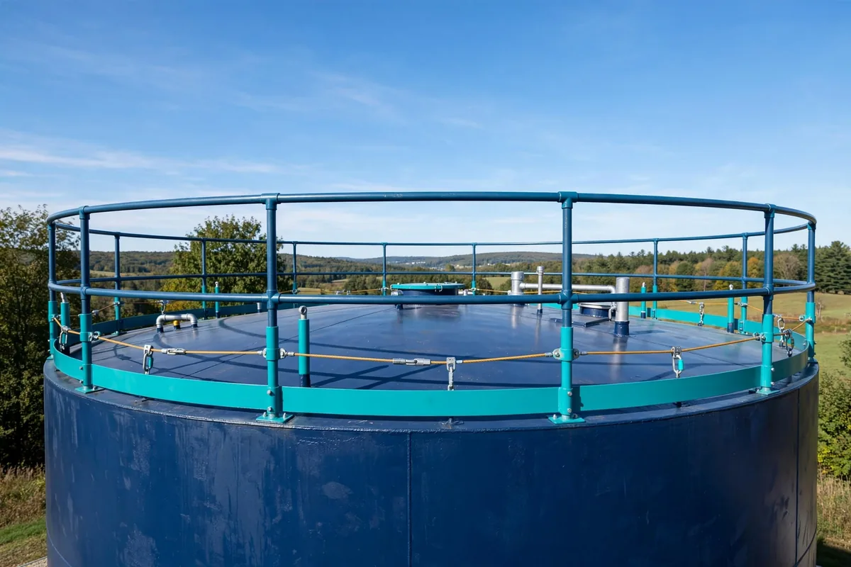 Railings on a tank roof