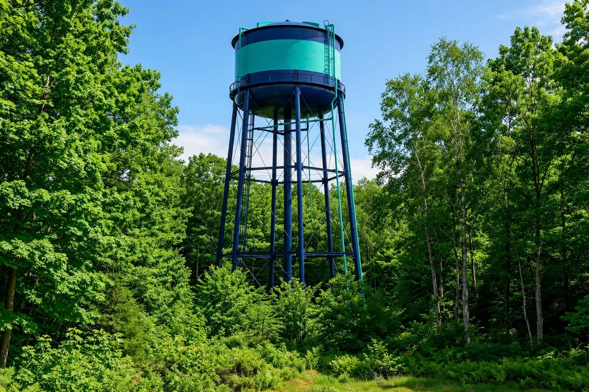 A multi-leg water tower