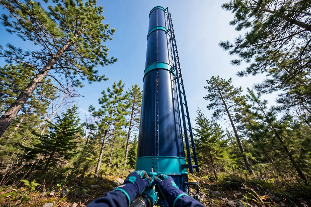 A standpipe in the woods