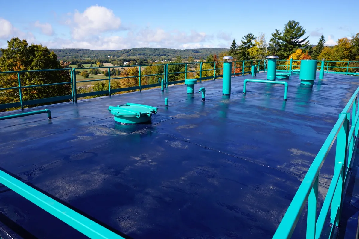 Looking across a tank roof