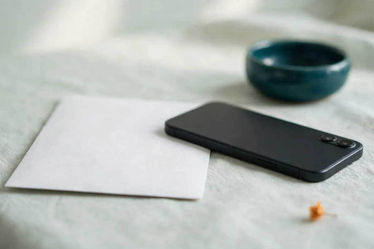 An envelope and a phone
