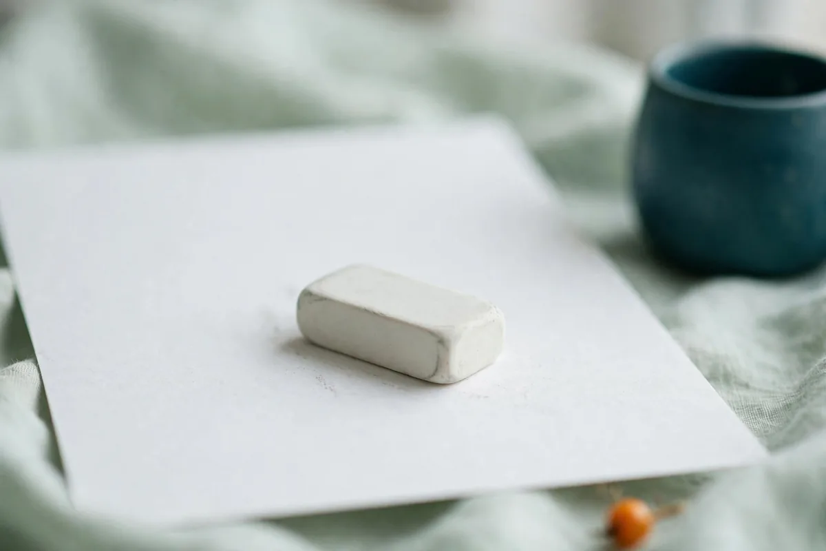 An eraser on paper