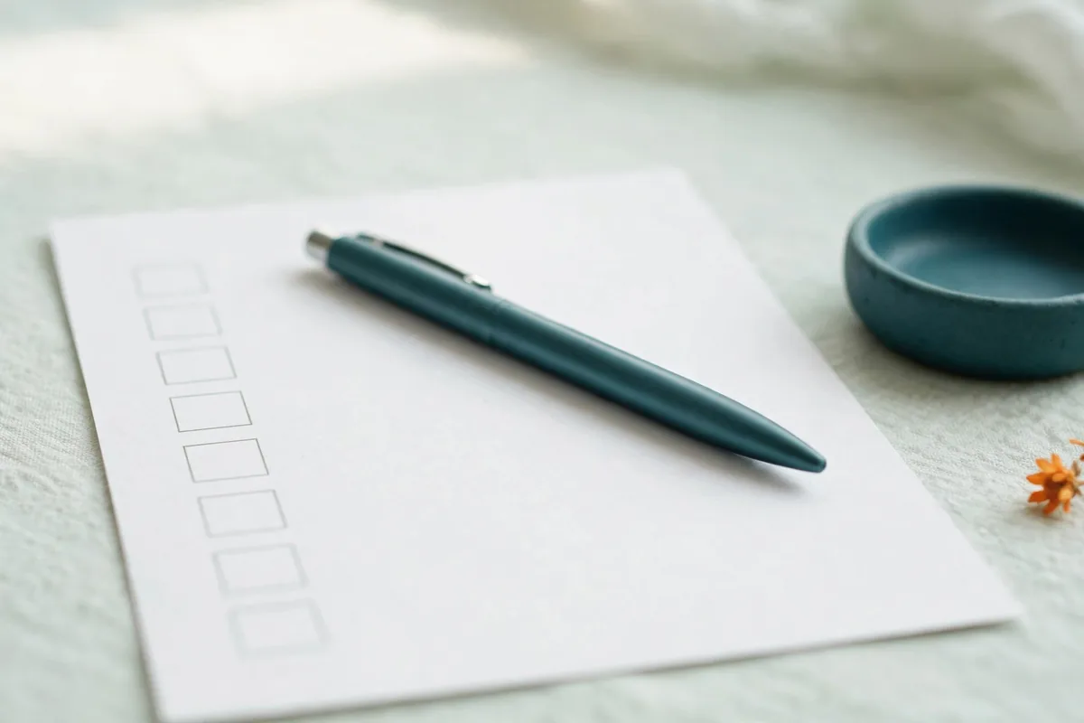A pen over a checklist